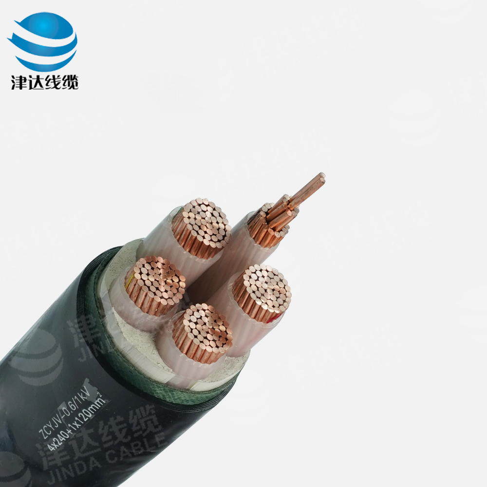 ZC-YJV 4*240+1*120銅芯交聯(lián)聚乙烯絕緣聚氯乙烯護(hù)套阻燃C類電力電纜